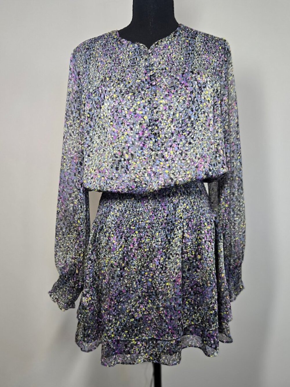 White House Black Market Floral Smocked Dress Size S